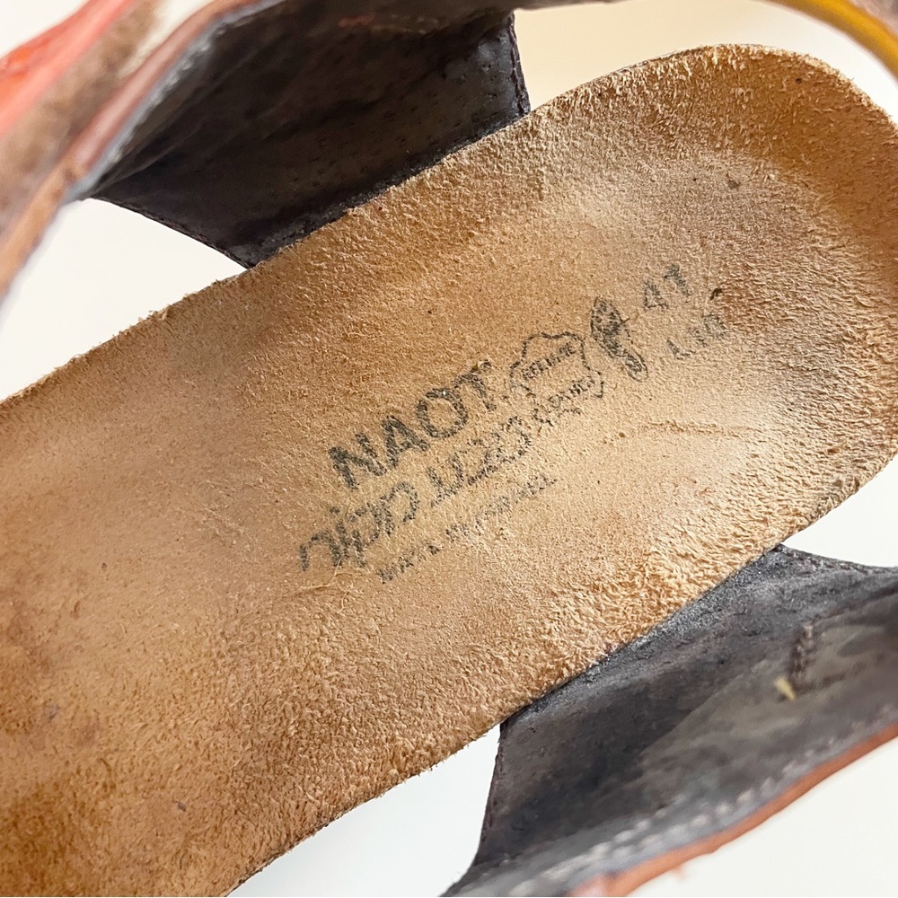NAOT Genuine Leather Adjustable Color Block Wedge Sandals | 10/10.5 - Picture 10 of 10